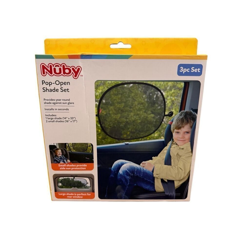 Brand New Nuby Pop Open Shade Set 3 Pc Set Small Shade Large Shade